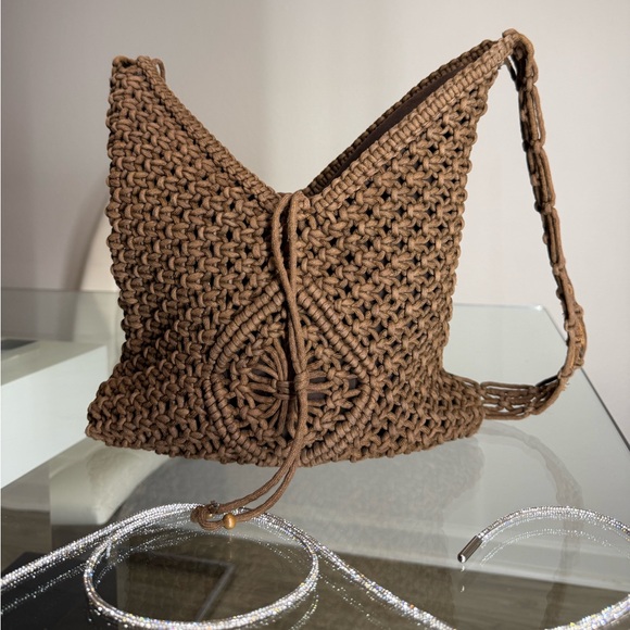 Hand Woven Brown Shoulder Bag OLD NAVY - Picture 3 of 8